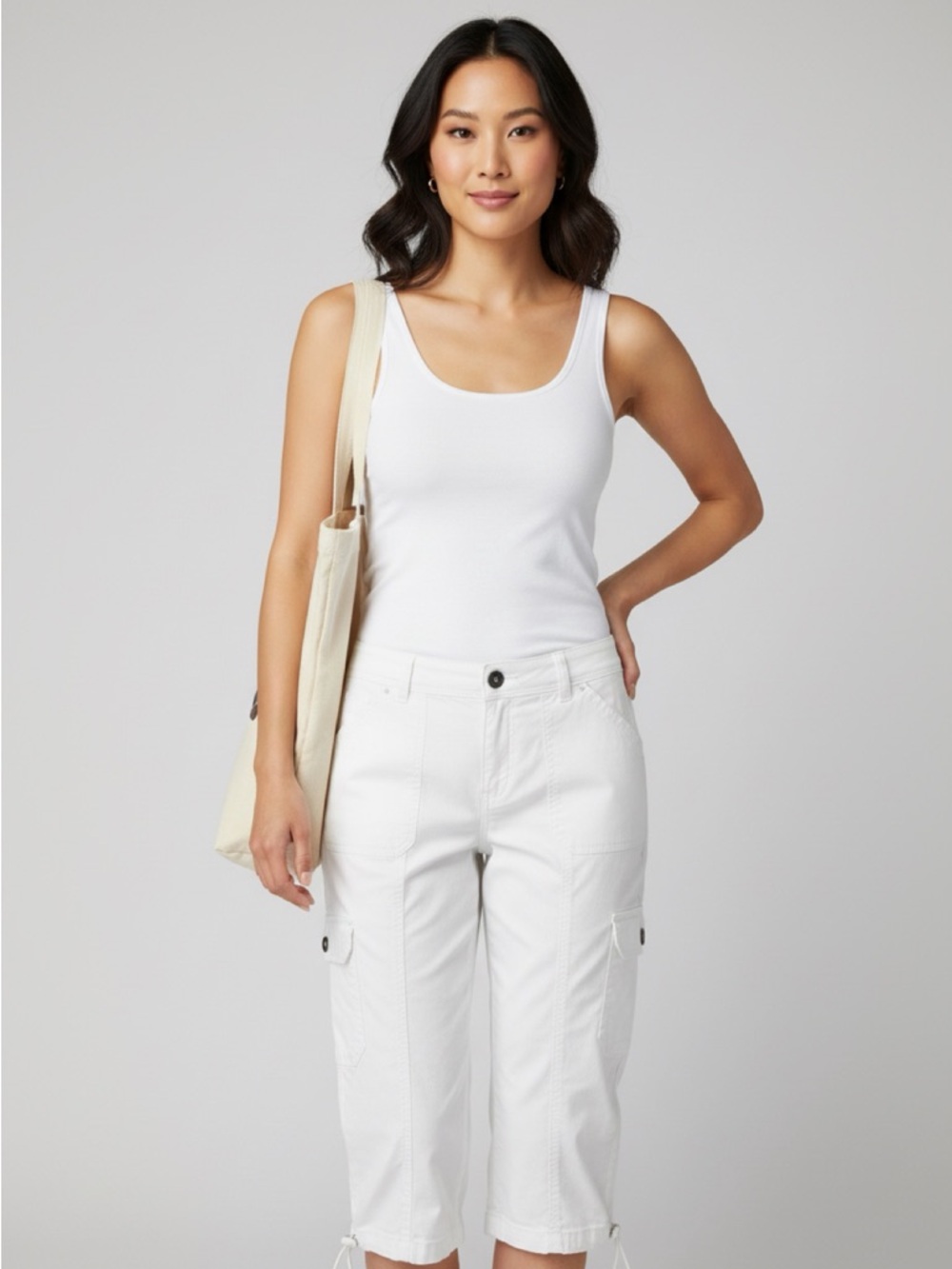 Style & Co. White Lightweight  Cargo capris size 12